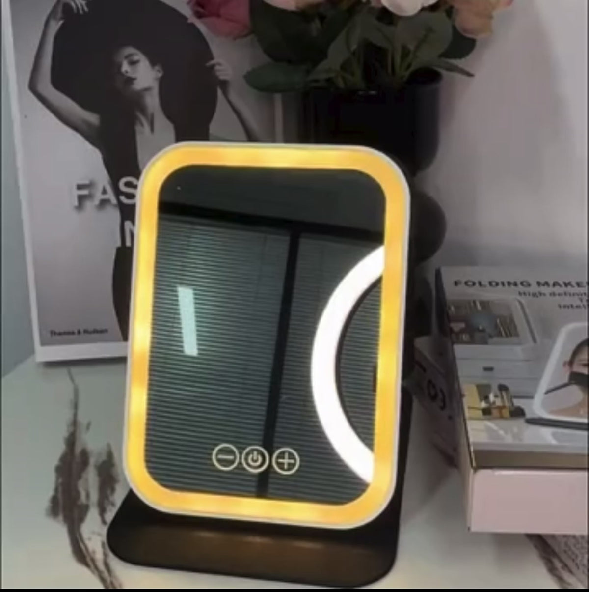 HALO Studio — Large Rechargeable LED Makeup Mirror, 3 Light Settings